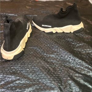 Balenciaga Black and Tan Sock Sneakers
